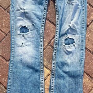 Silver Jeans Blue Boot Cut Distressed Denim